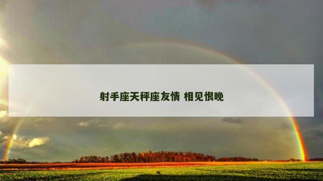 射手座天秤座友情 相见恨晚