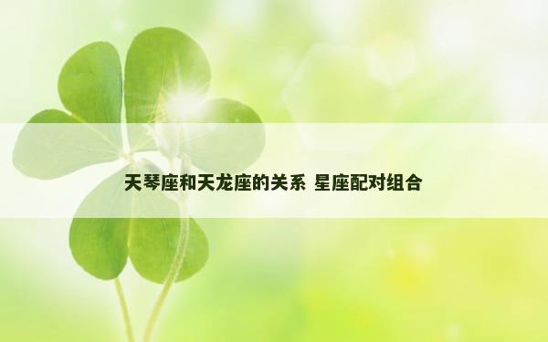天琴座和天龙座的关系 星座配对组合