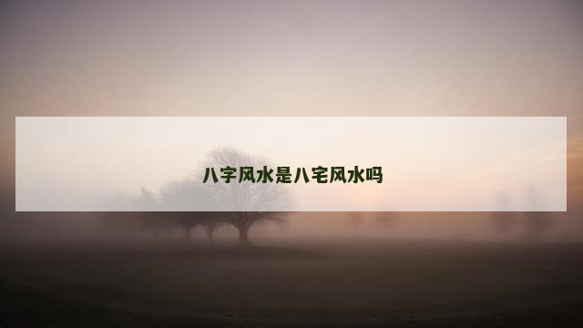 八字风水是八宅风水吗