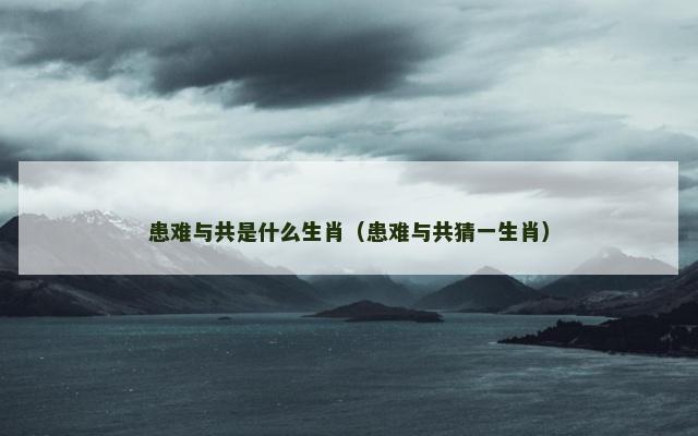 患难与共是什么生肖（患难与共猜一生肖）