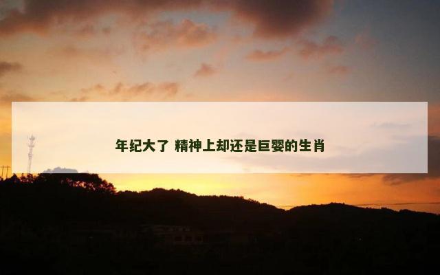 年纪大了 精神上却还是巨婴的生肖