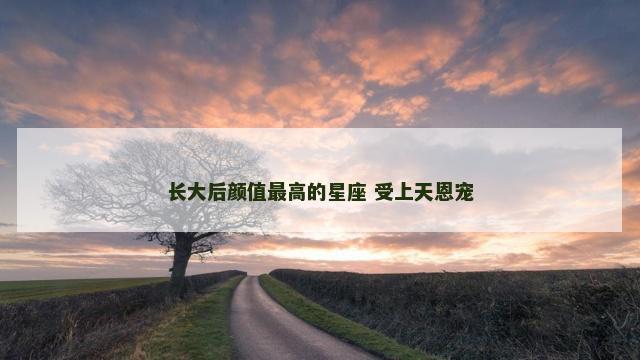 长大后颜值最高的星座 受上天恩宠