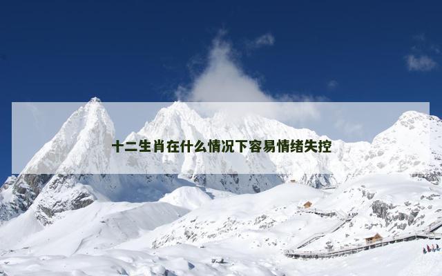 十二生肖在什么情况下容易情绪失控