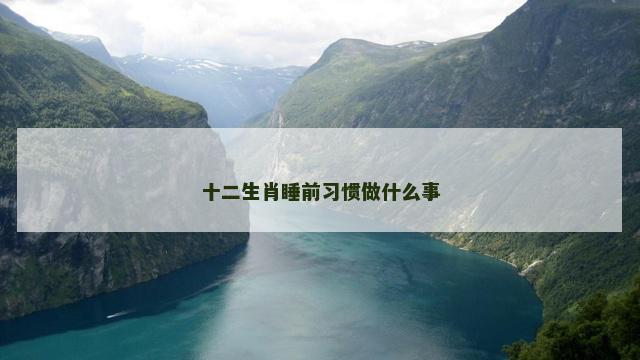 十二生肖睡前习惯做什么事