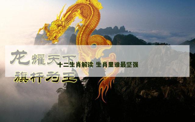 十二生肖解读 生肖里谁最坚强