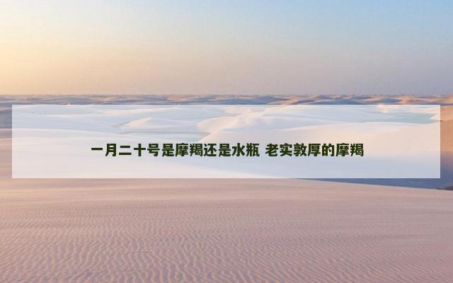 一月二十号是摩羯还是水瓶 老实敦厚的摩羯