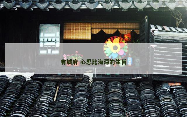 有城府 心思比海深的生肖