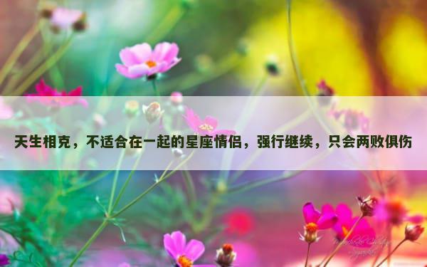 天生相克，不适合在一起的星座情侣，强行继续，只会两败俱伤