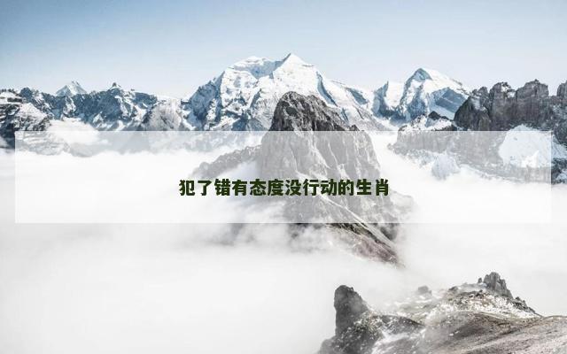 犯了错有态度没行动的生肖