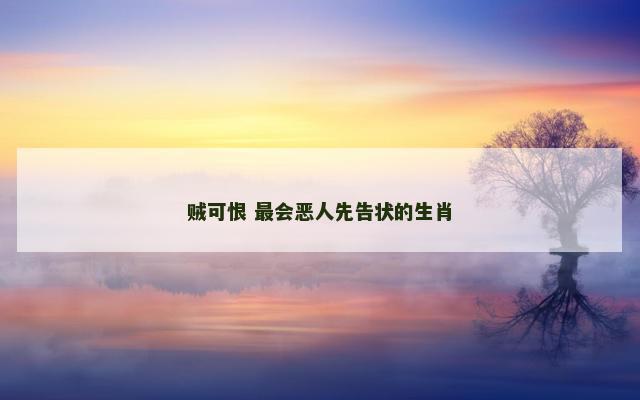 贼可恨 最会恶人先告状的生肖