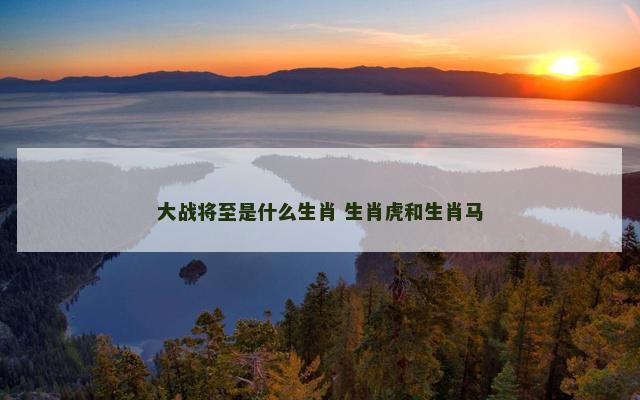 大战将至是什么生肖 生肖虎和生肖马