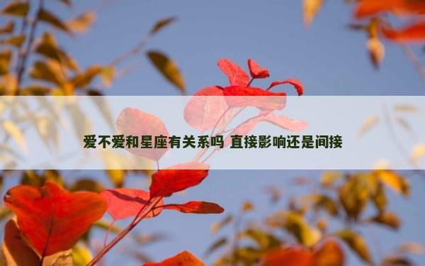 爱不爱和星座有关系吗 直接影响还是间接