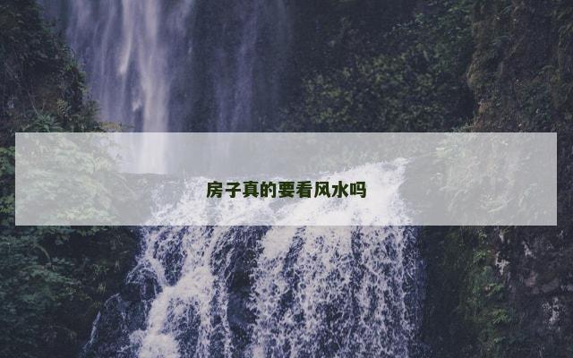 房子真的要看风水吗