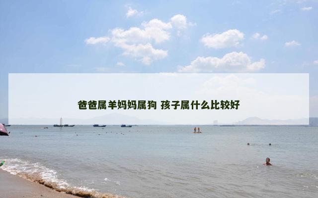 爸爸属羊妈妈属狗 孩子属什么比较好