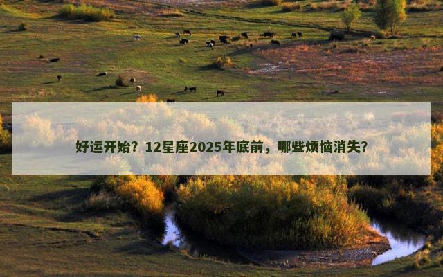 好运开始？12星座2025年底前，哪些烦恼消失？