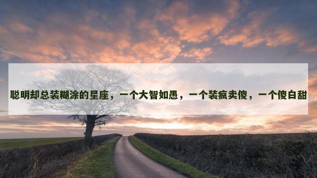 聪明却总装糊涂的星座，一个大智如愚，一个装疯卖傻，一个傻白甜