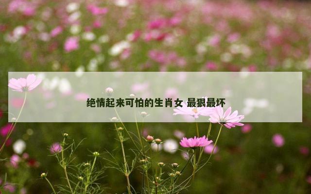绝情起来可怕的生肖女 最狠最坏