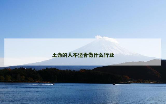 土命的人不适合做什么行业