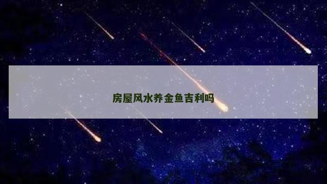 房屋风水养金鱼吉利吗