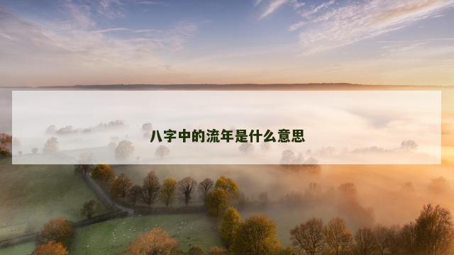 八字中的流年是什么意思