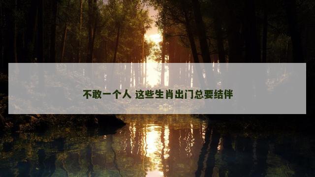 不敢一个人 这些生肖出门总要结伴