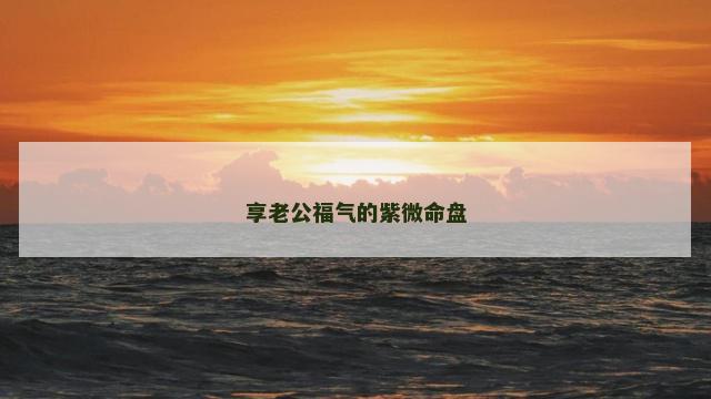 享老公福气的紫微命盘