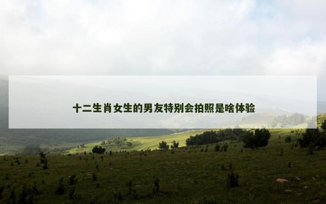 十二生肖女生的男友特别会拍照是啥体验