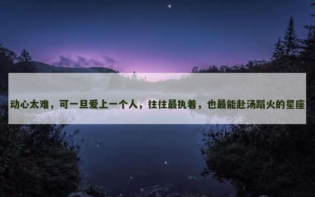动心太难，可一旦爱上一个人，往往最执着，也最能赴汤蹈火的星座