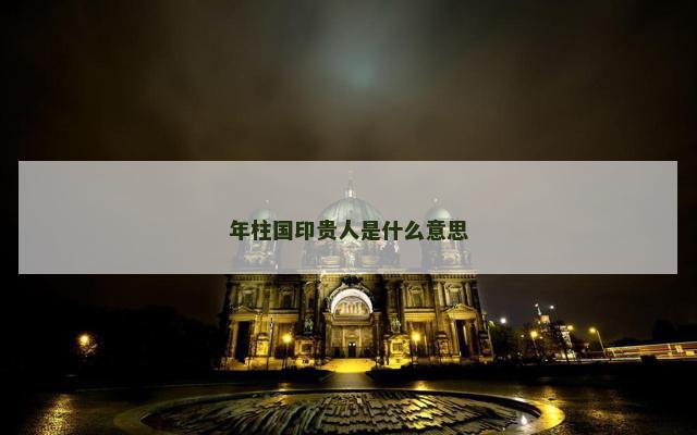 年柱国印贵人是什么意思
