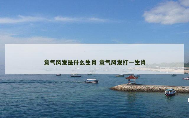 意气风发是什么生肖 意气风发打一生肖