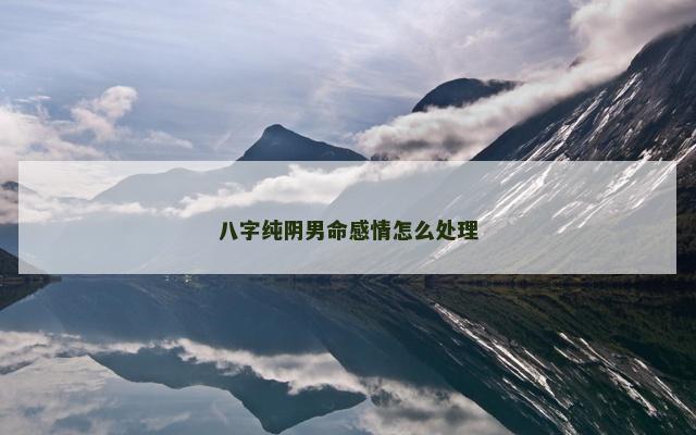 八字纯阴男命感情怎么处理