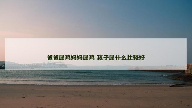 爸爸属鸡妈妈属鸡 孩子属什么比较好