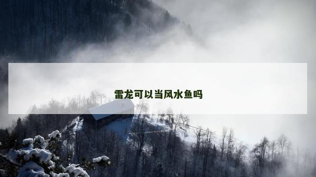 雷龙可以当风水鱼吗