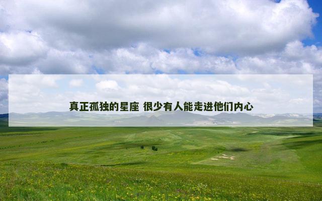 真正孤独的星座 很少有人能走进他们内心