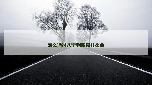 怎么通过八字判断是什么命