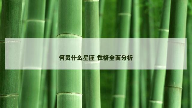 何炅什么星座 性格全面分析