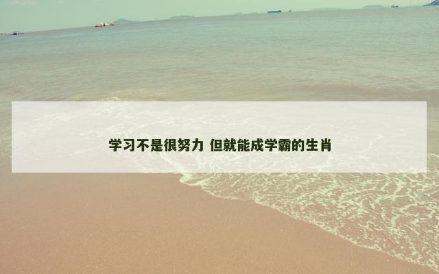学习不是很努力 但就能成学霸的生肖
