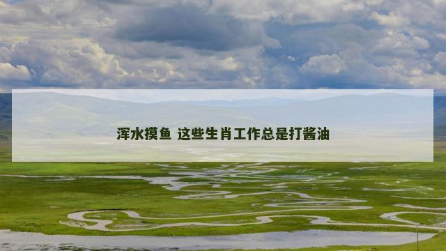 浑水摸鱼 这些生肖工作总是打酱油