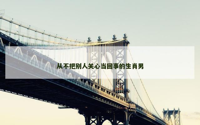 从不把别人关心当回事的生肖男