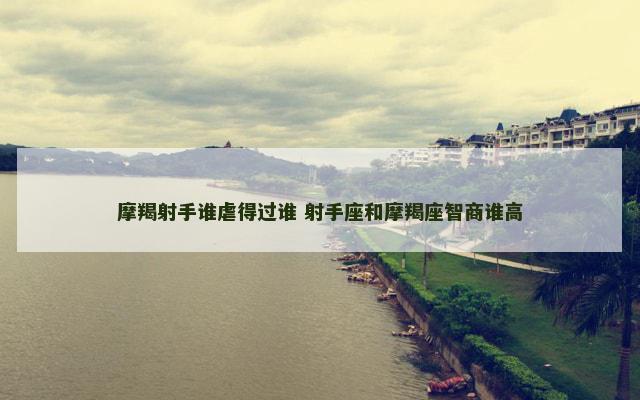 摩羯射手谁虐得过谁 射手座和摩羯座智商谁高