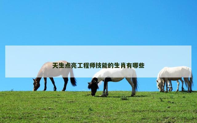 天生点亮工程师技能的生肖有哪些