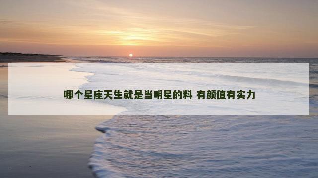 哪个星座天生就是当明星的料 有颜值有实力
