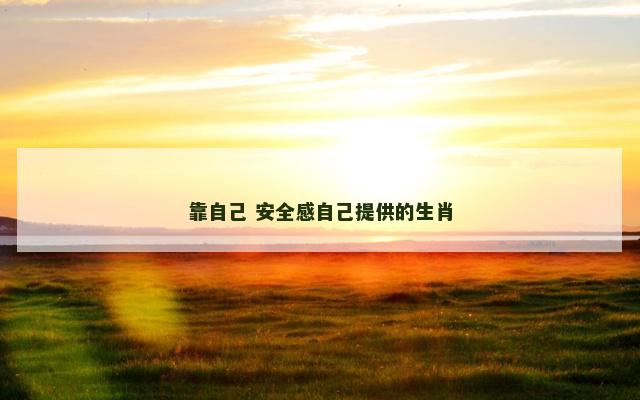 靠自己 安全感自己提供的生肖