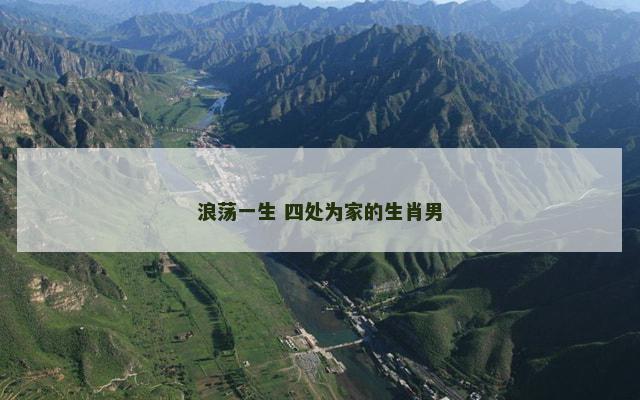 浪荡一生 四处为家的生肖男