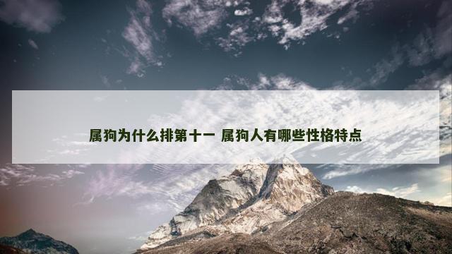 属狗为什么排第十一 属狗人有哪些性格特点