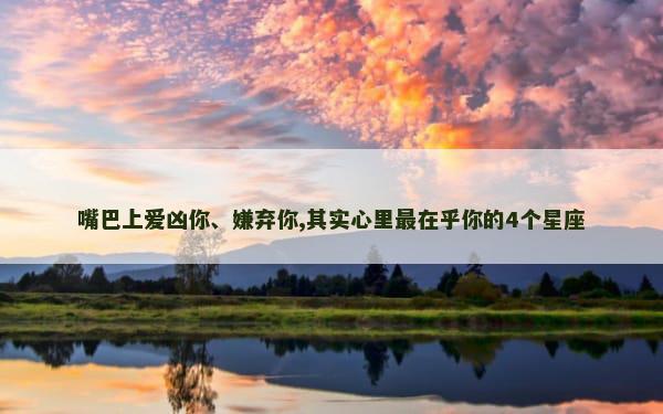 嘴巴上爱凶你、嫌弃你,其实心里最在乎你的4个星座