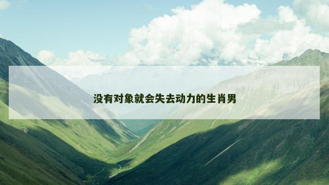 没有对象就会失去动力的生肖男