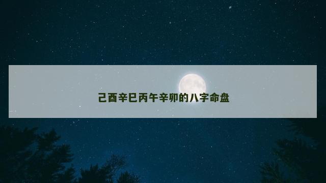 己酉辛巳丙午辛卯的八字命盘