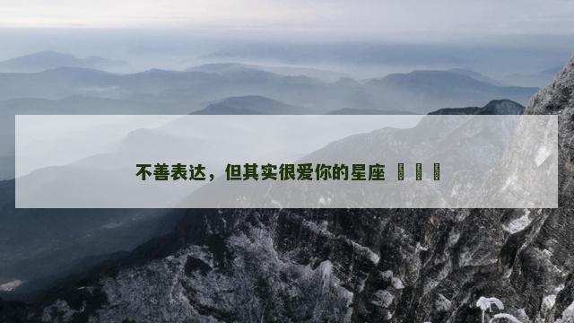 不善表达，但其实很爱你的星座 ​​​