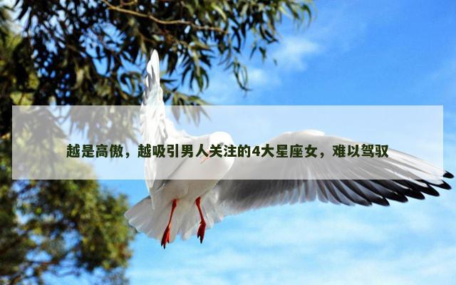 越是高傲，越吸引男人关注的4大星座女，难以驾驭